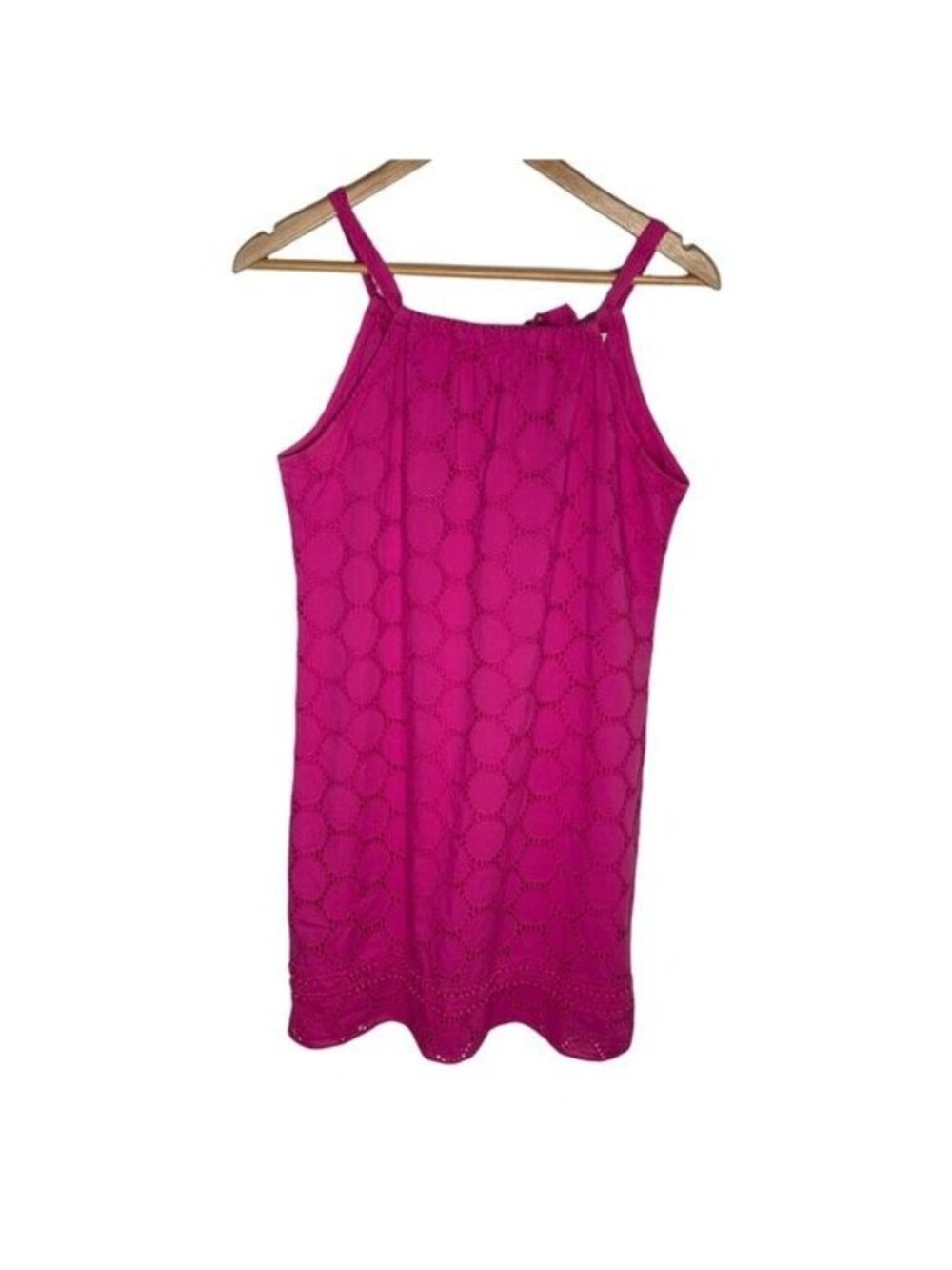 Crown & Ivy Dress Petite Small Pink Eyelet Sleeveless Cotton Sundress